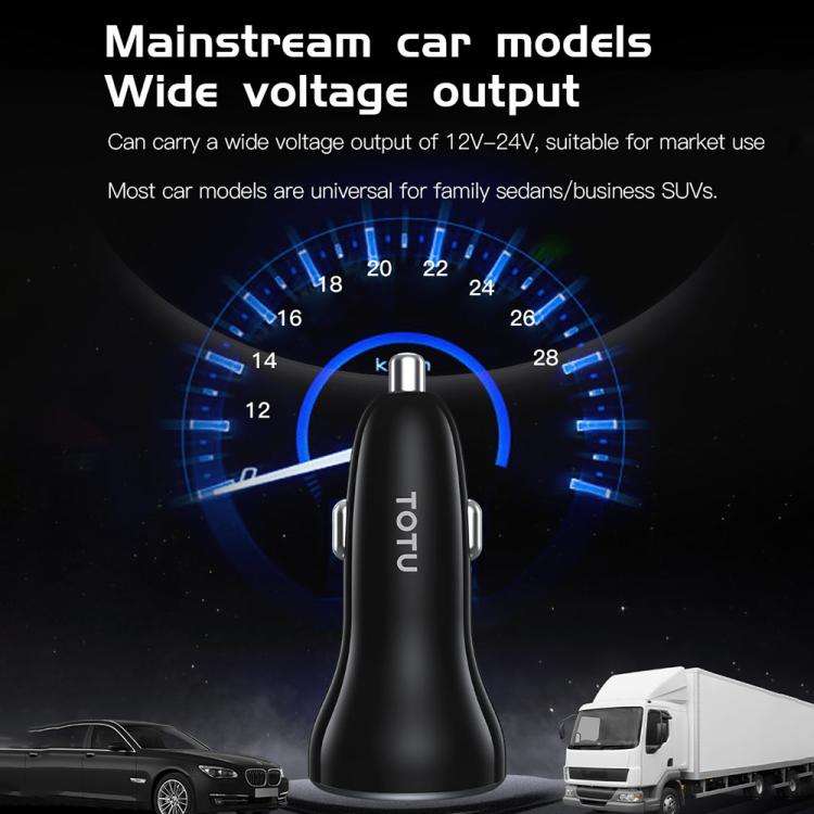 TOTU CC-5 65W USB-A and USB-C / Type-C Dual Ports Fast Charging Car Charger(Black)