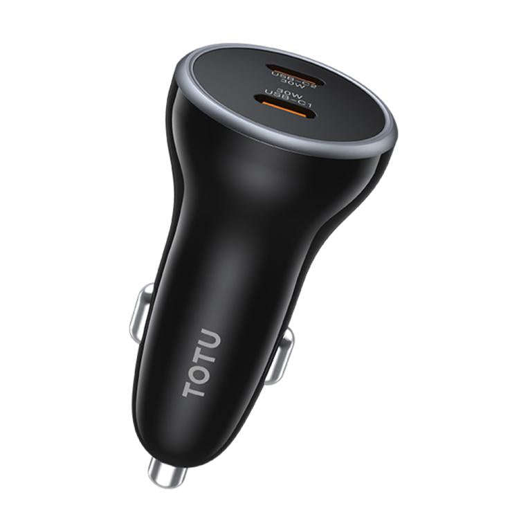 TOTU CC-6 60W USB-C / Type-C Dual Ports Fast Charging Car Charger(Black)