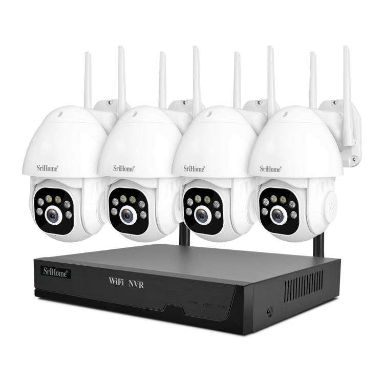 SriHome NVS001E-IPC039B 5MP 8CH HD NVR Wireless Cameras Set, Plug:US Plug