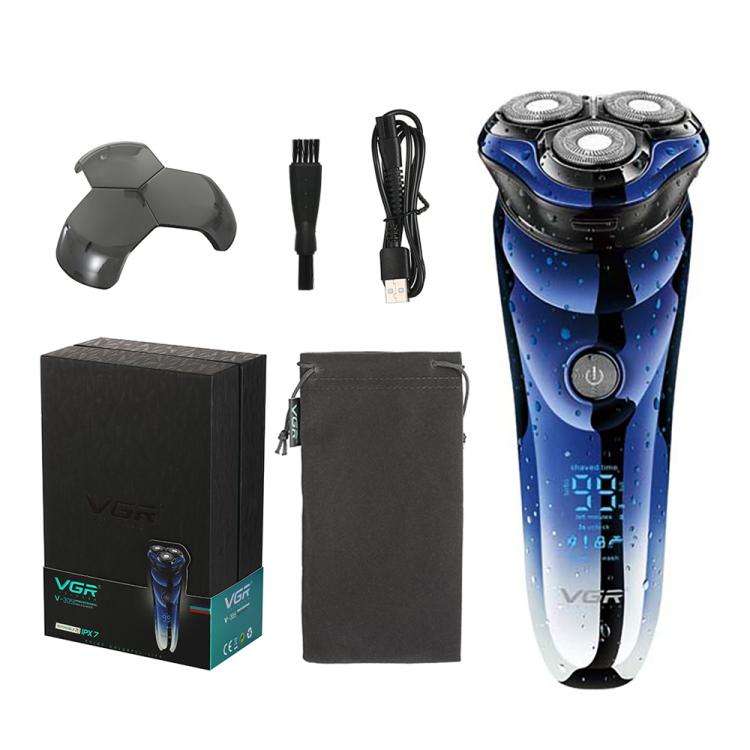 VGR V-305 Rotating Three-blade IPX7 Men Electric Shaver(Blue)