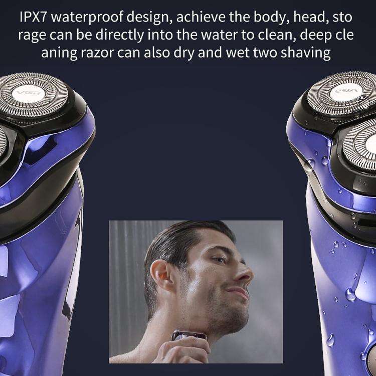 VGR V-305 Rotating Three-blade IPX7 Men Electric Shaver(Blue)