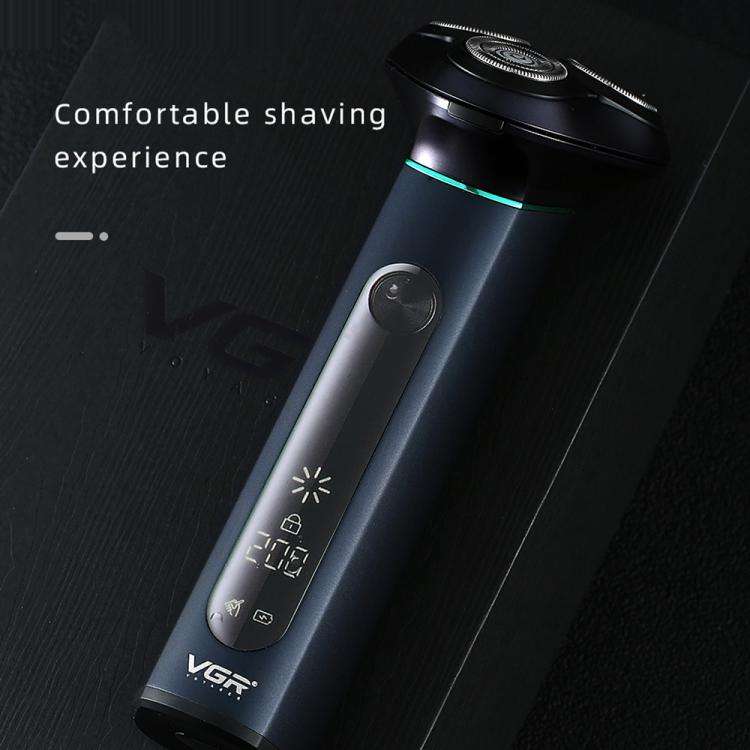 VGR V-310 Digital Display Three-blade IPX7 Electric Shaver(Black)