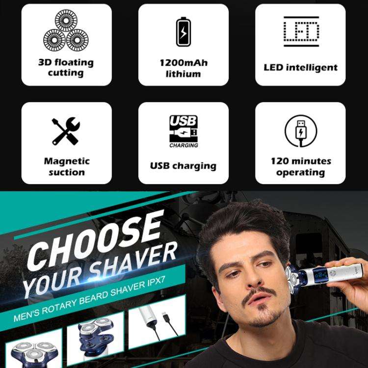 VGR V-328 3D Floating Cutting Blade IPX7 Electric Shaver(Black)