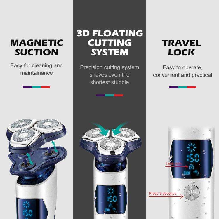 VGR V-328 3D Floating Cutting Blade IPX7 Electric Shaver(Black)