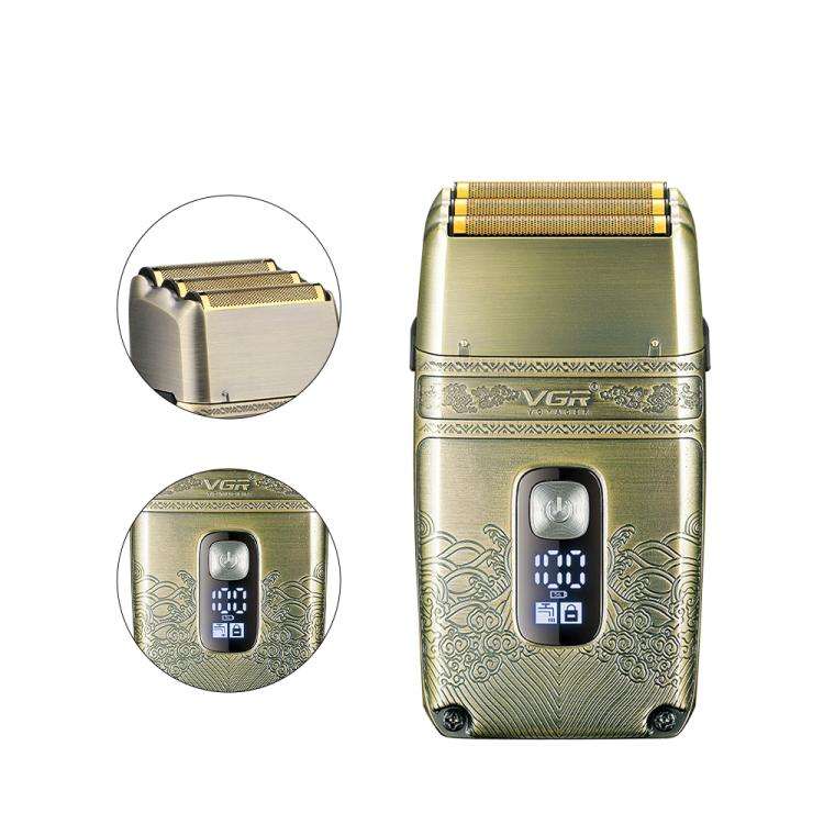 VGR V-335 Retro Digital Display IPX6 Electric Shaver(Gold)