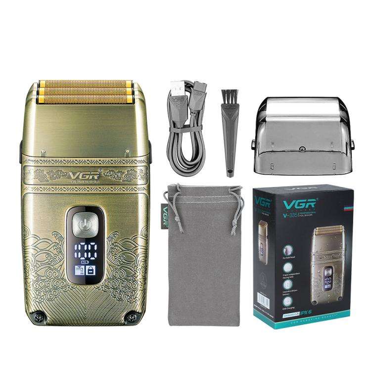 VGR V-335 Retro Digital Display IPX6 Electric Shaver(Gold)