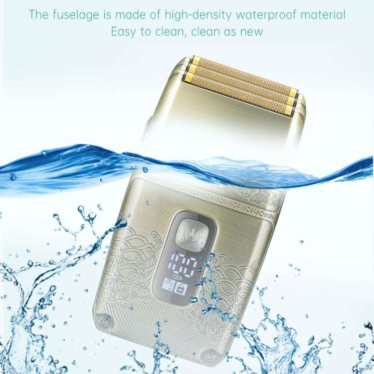 VGR V-335 Retro Digital Display IPX6 Electric Shaver(Gold)