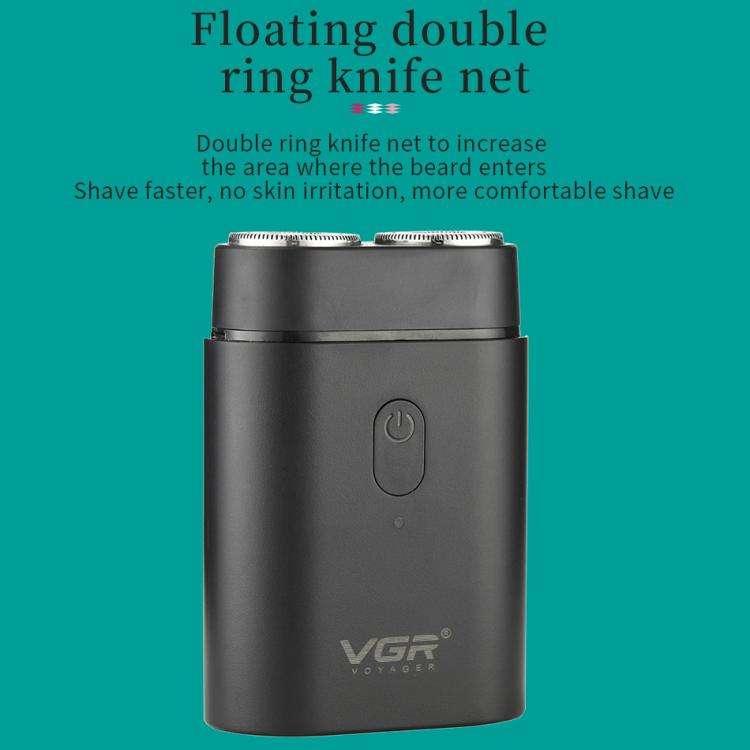 VGR V-341 Rotating 2 Cuttter Head Portable Electric Shaver(Black)