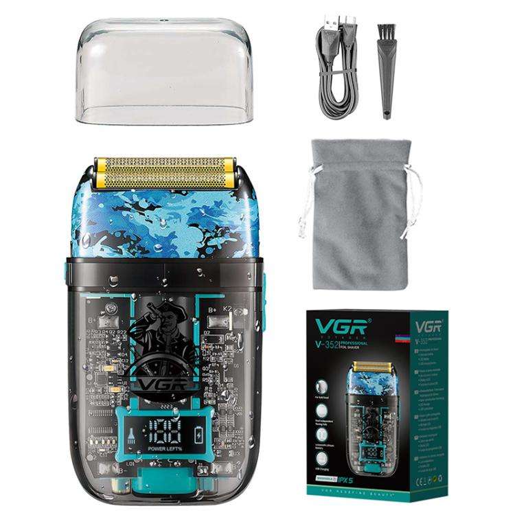 VGR V-352 Double Cutter Head Portable Electric Foil Shaver(Transparent Black)