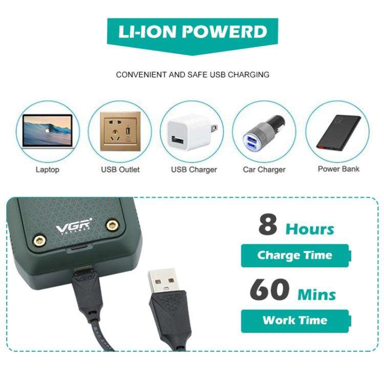 VGR V-353 Floating Cuttter Head Portable Electric Shaver(Green)