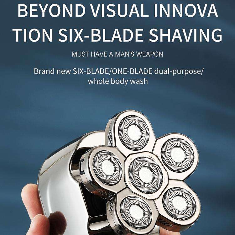 VGR V-395 Six Cuttter Heads IPX6 Electric Shaver(Silver)