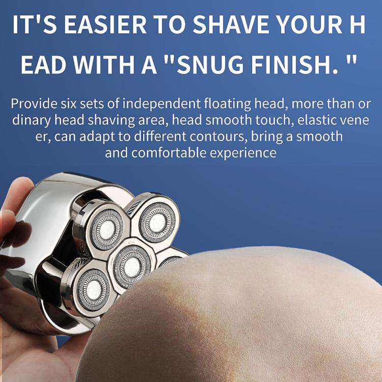 VGR V-395 Six Cuttter Heads IPX6 Electric Shaver(Silver)