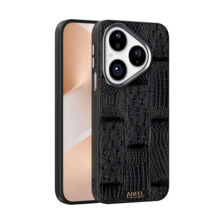 For Huawei Pura 80 5G ABEEL Beast Pattern 6D Micro-Embossed MagSafe Genuine Leather Phone Case(Bl...