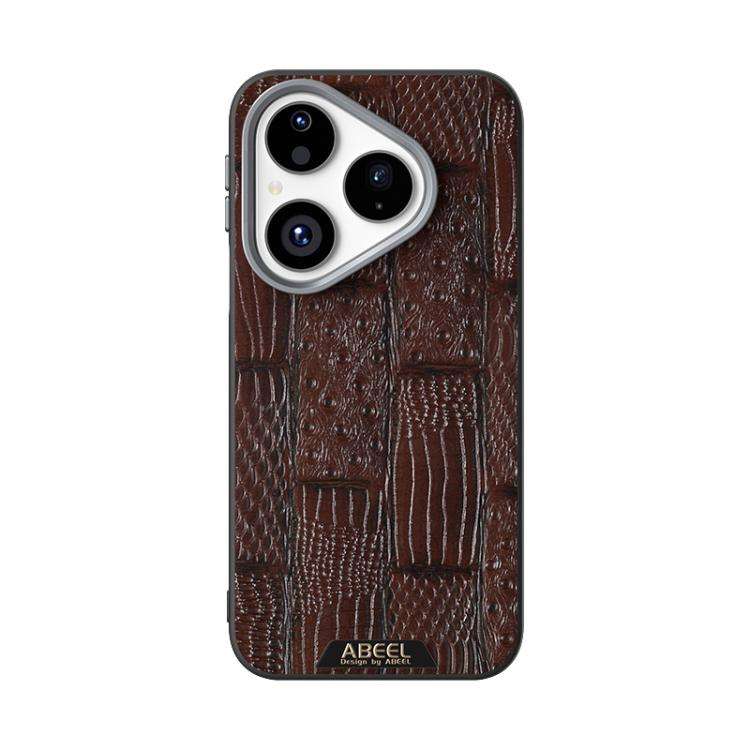For Huawei Pura 80 5G ABEEL Beast Pattern 6D Micro-Embossed MagSafe Genuine Leather Phone Case(Br...