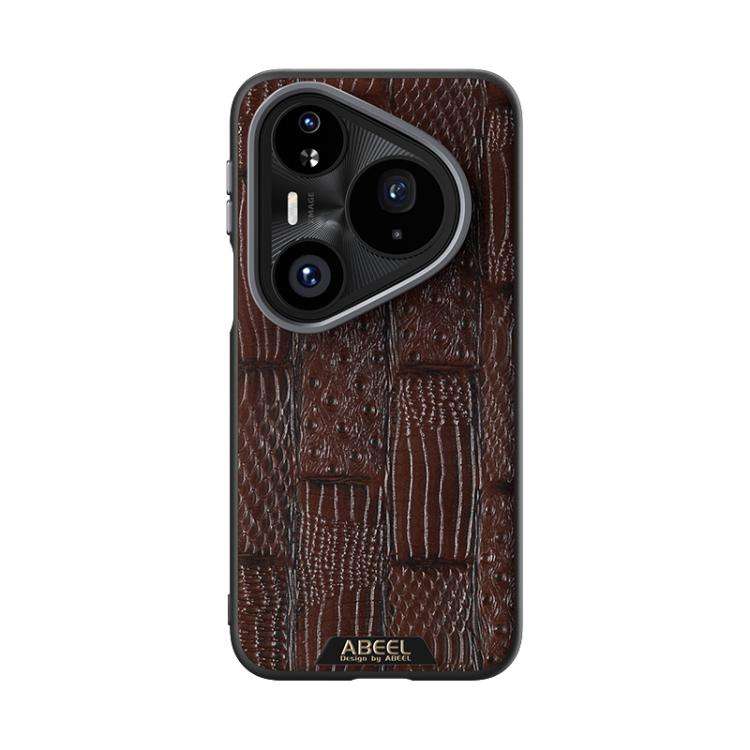 For Huawei Pura 80 Pro 5G / 80 Pro+ 5G ABEEL Beast Pattern 6D Micro-Embossed MagSafe Genuine Leat...