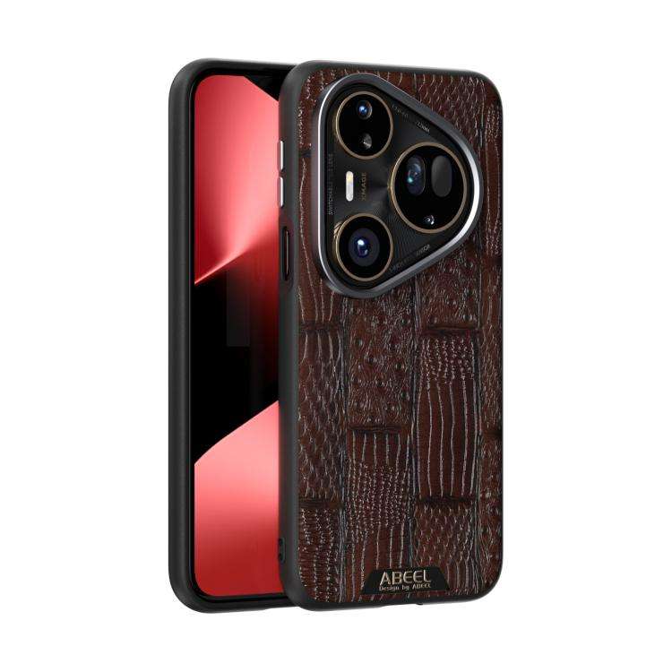 For Huawei Pura 80 Ultra 5G ABEEL Beast Pattern 6D Micro-Embossed MagSafe Genuine Leather Phone C...