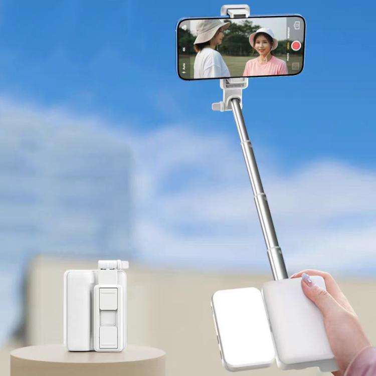 E6 Bluetooth Phone Filming Assist Selfie Monopod with Fill Light(White)