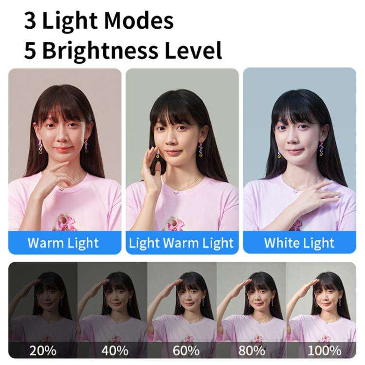 E6 Bluetooth Phone Filming Assist Selfie Monopod with Fill Light(White)