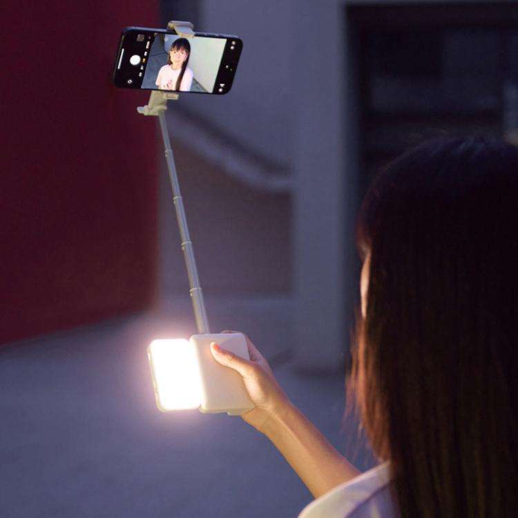 E6 Bluetooth Phone Filming Assist Selfie Monopod with Fill Light(White)