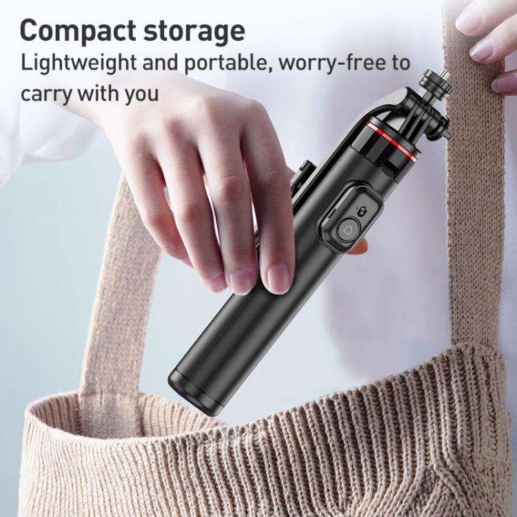 Lenovo Thinkplus H1V Premium Aluminum Alloy Bluetooth Selfie Stick, 1.3m(Black)