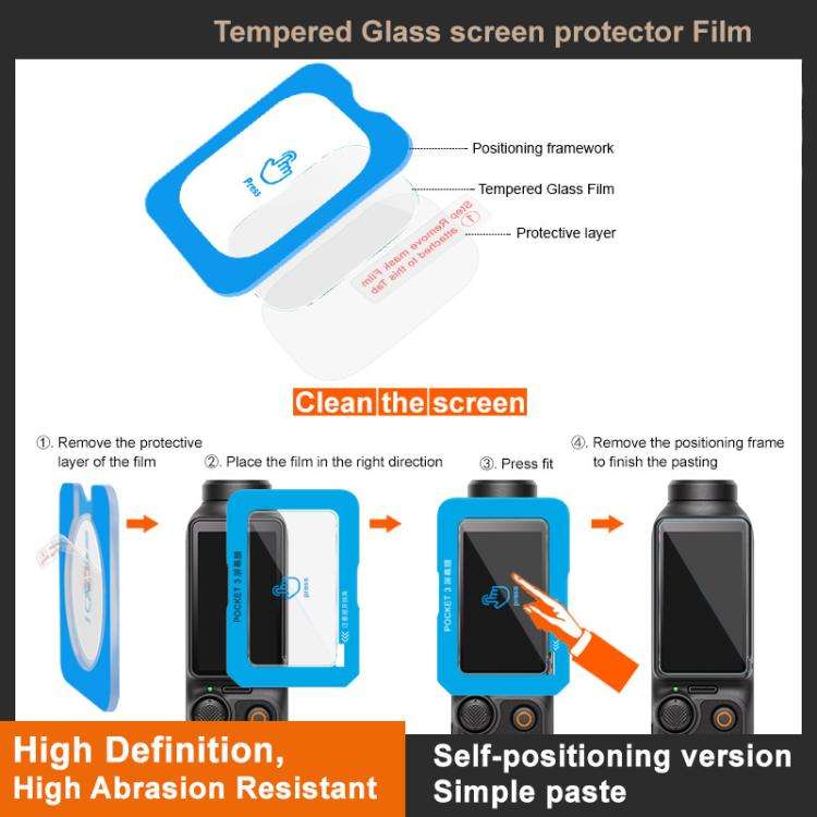 For DJI Osmo Action 4 imak Tempered Glass Film with Camera Lens Film, Self-positioning Version