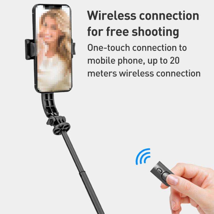 Lenovo Thinkplus Premium Aluminum Alloy Bluetooth Selfie Stick, 1.1m(Black)