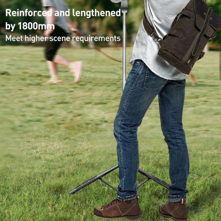 Lenovo Thinkplus H18B Flagship Stainless Steel Bluetooth Selfie Stick with Dual Fill Light, 1.8m(...