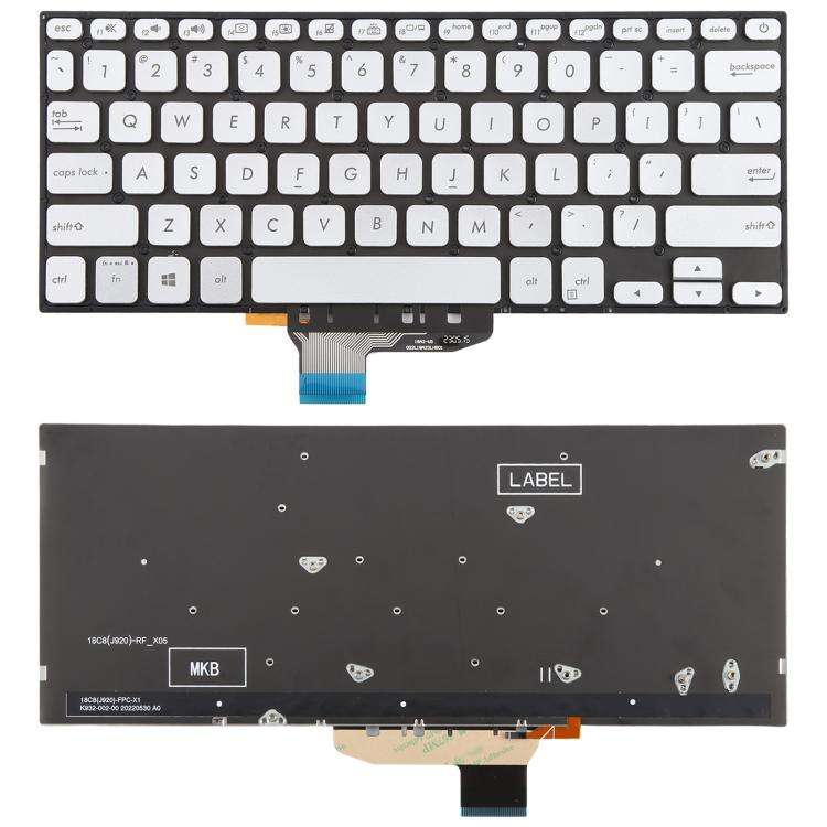 US Version Backlit Laptop Keyboard for Asus VivoBook S14 K430 A430 X430 S403 S4300F S4300U(Silver)