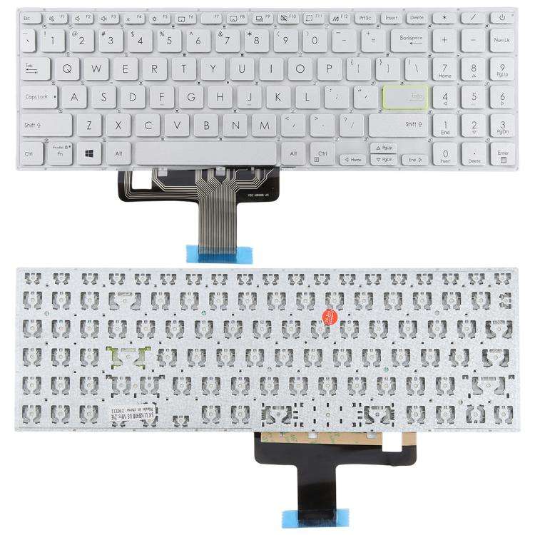 US Version Laptop Keyboard for Asus VivoBook X521 V5100E X521FL S5600F S533F 2020(Silver)