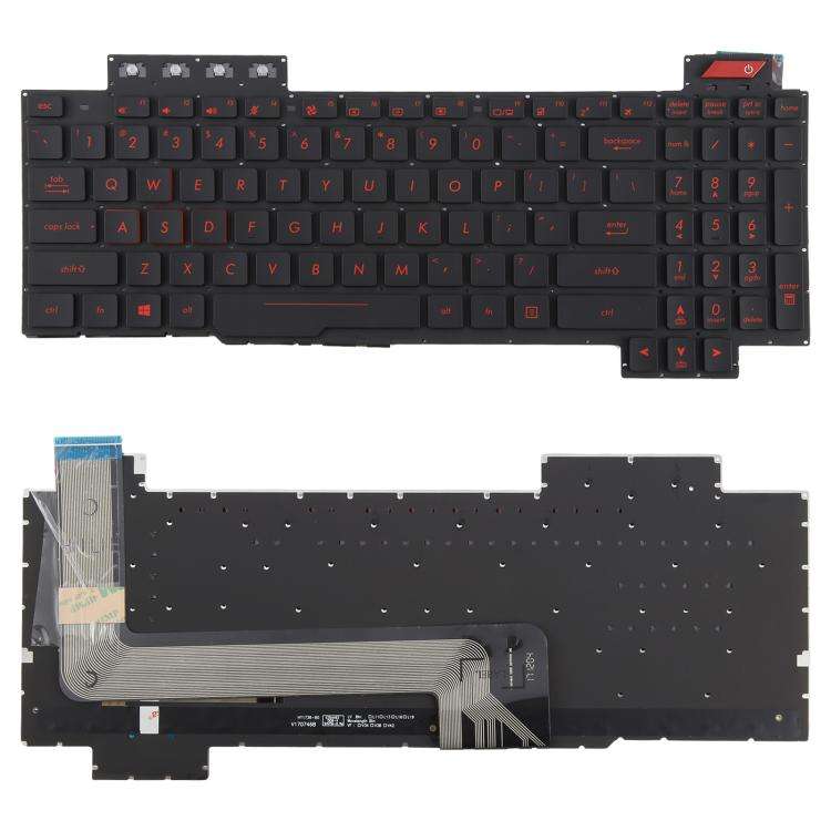 US Version Backlit Laptop Keyboard for Asus FX63 FX63V FX503VM FX503VD ZX63VE FZ63V GL503VS(Red)