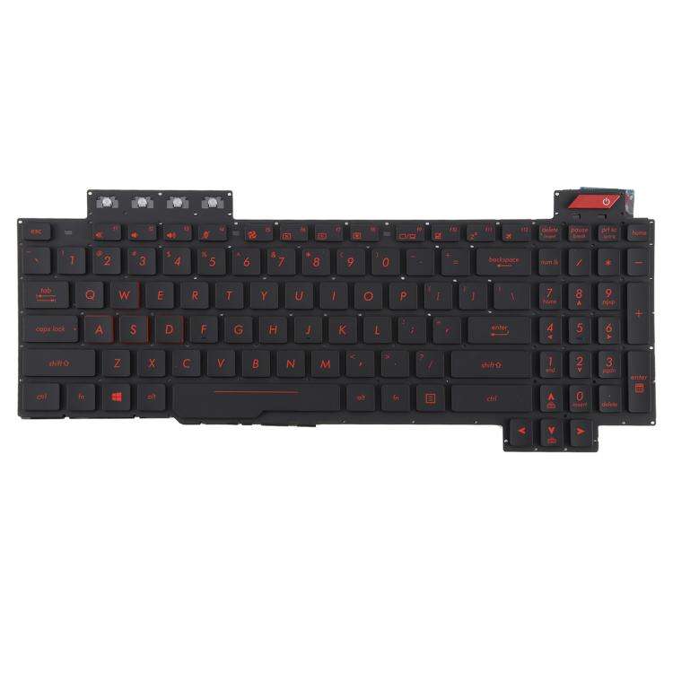 US Version Backlit Laptop Keyboard for Asus FX63 FX63V FX503VM FX503VD ZX63VE FZ63V GL503VS(Red)
