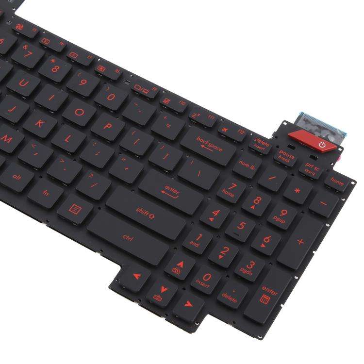 US Version Backlit Laptop Keyboard for Asus FX63 FX63V FX503VM FX503VD ZX63VE FZ63V GL503VS(Red)