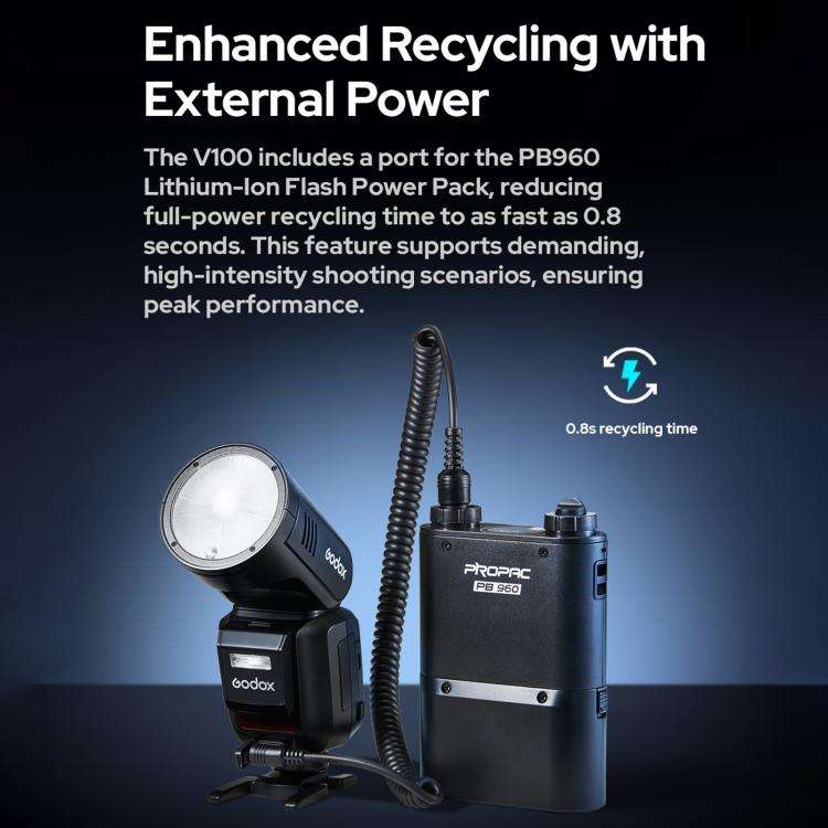 Godox V100 Round Head TTL Flash Speedlite For Canon(UK Plug)