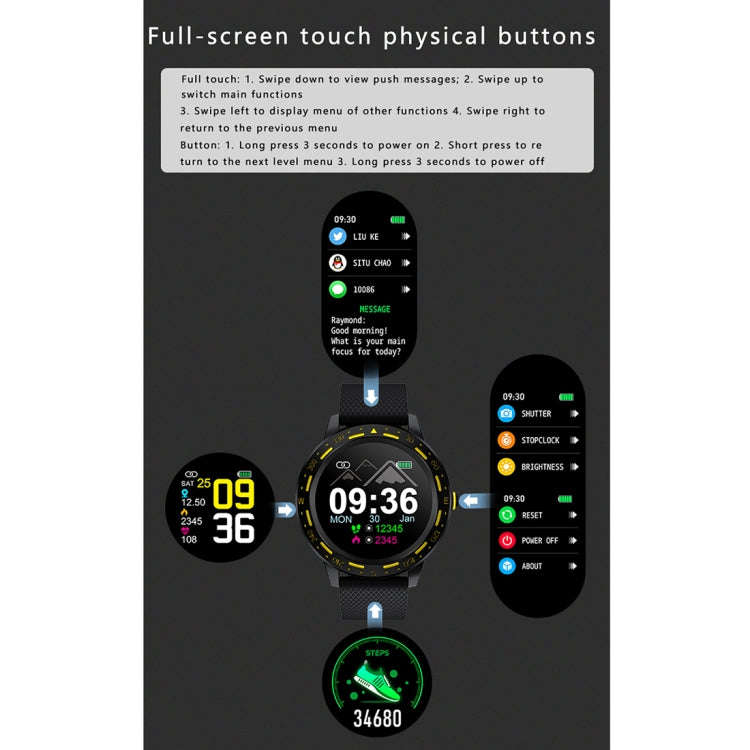 S18 1.3 inch TFT Screen IP67 Waterproof Smart Watch Bracelet, Support Sleep Monitor / Heart Rate ...