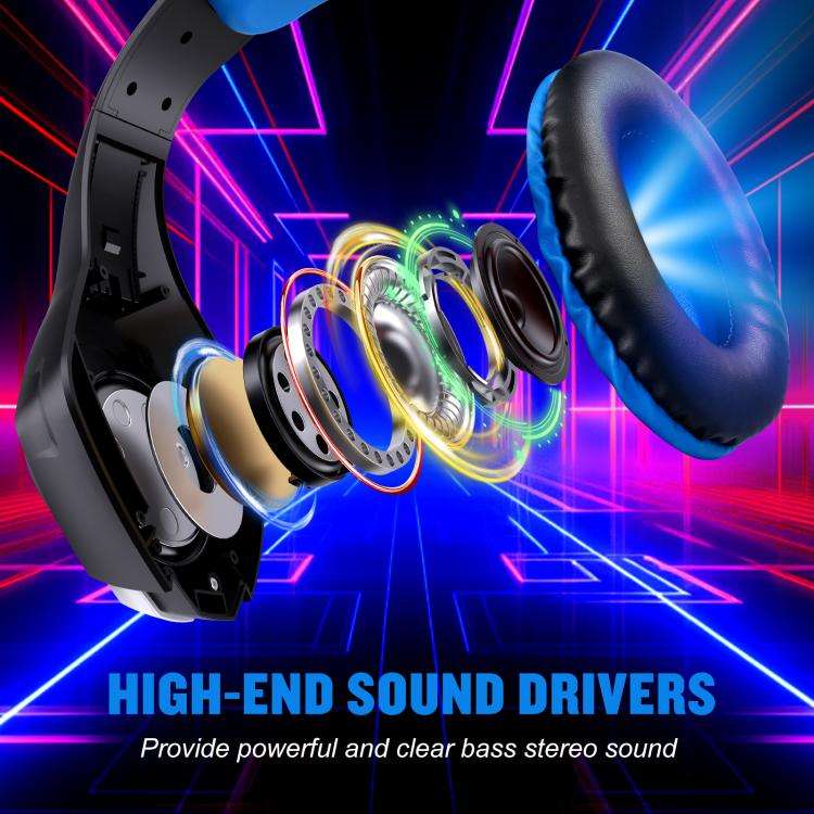 KOTION EACH GS400 Omni-directional Mic Gaming Headset, Length: About 1.9m(Black Blue)