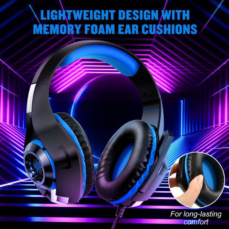 KOTION EACH GS400 Omni-directional Mic Gaming Headset, Length: About 1.9m(Black Blue)