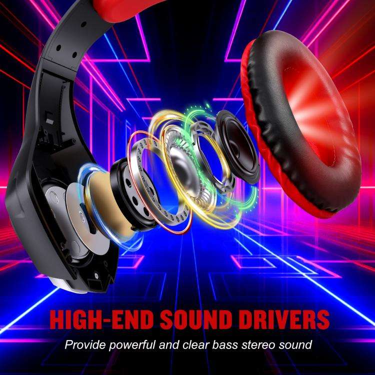 KOTION EACH GS400 Omni-directional Mic Gaming Headset, Length: About 1.9m(Black Red)
