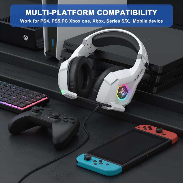 KOTION EACH GS450 Omni-directional Esports Headset with Mic, Length: About 1.9m(White)