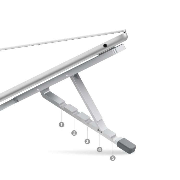 LS-001 Portable Folding Laptop Heightening Heat Dissipation Holder(Silver)