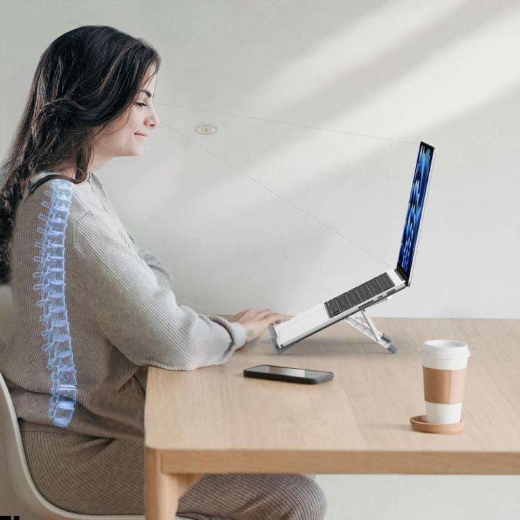 LS-001 Portable Folding Laptop Heightening Heat Dissipation Holder(Black Red)