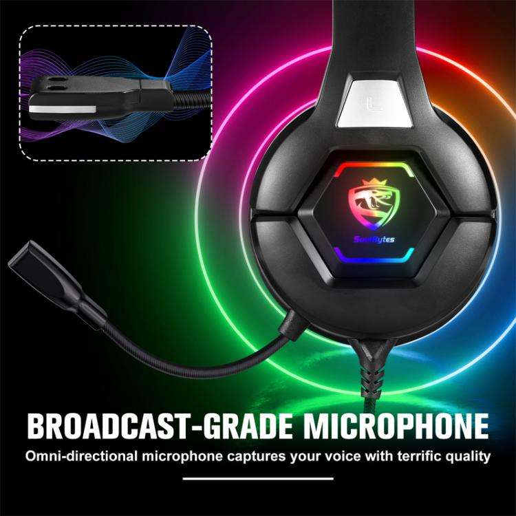 SoulBytes S100 Omni-directional Microphone Esports Headset, Length: About 1.9m(Blac)