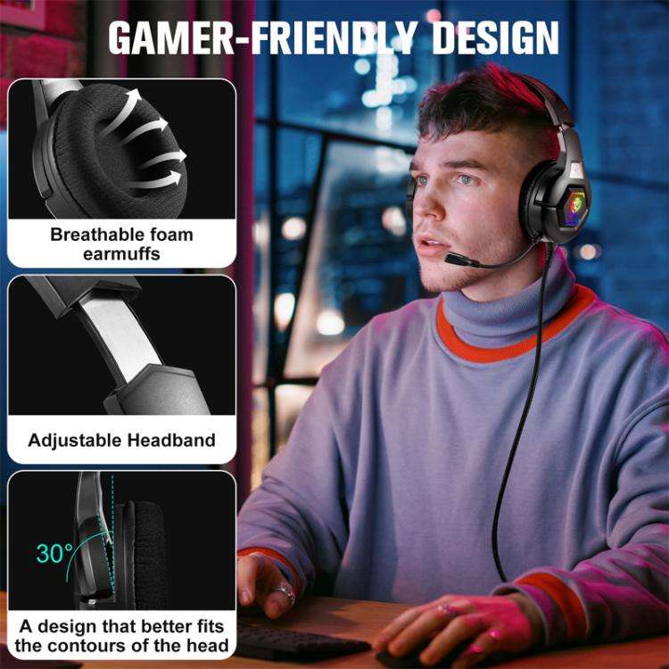 SoulBytes S100 Omni-directional Microphone Esports Headset, Length: About 1.9m(Blac)