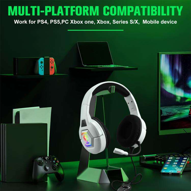 SoulBytes S100 Omni-directional Microphone Esports Headset, Length: About 1.9m(White)
