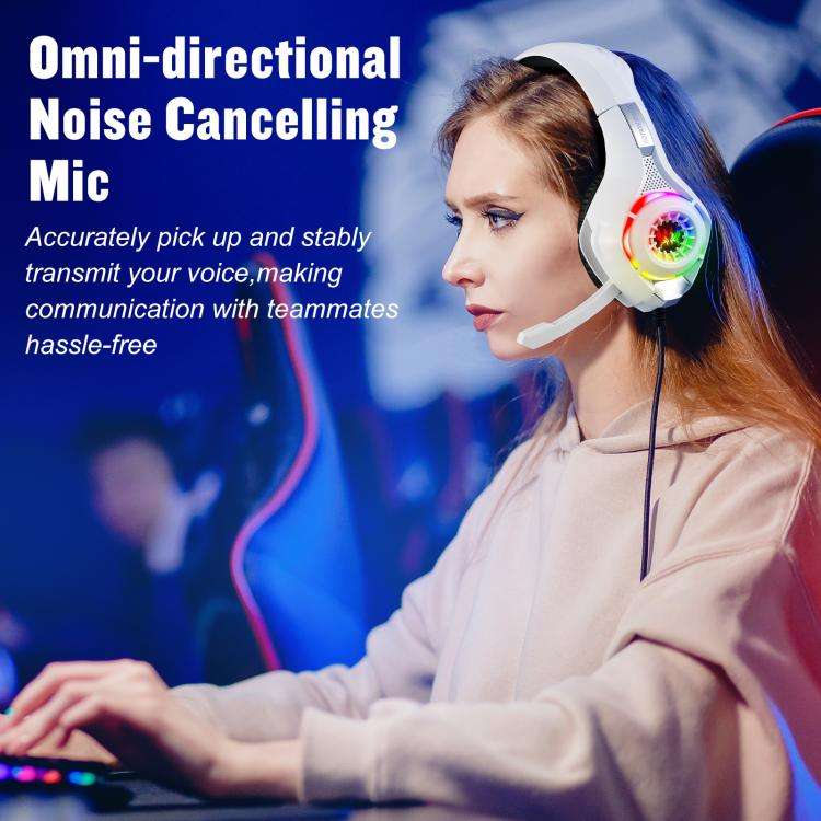 KOTION EACH GS410 Omni-directional Mic Noise Reduction Headset, Length: About 1.9m(White)