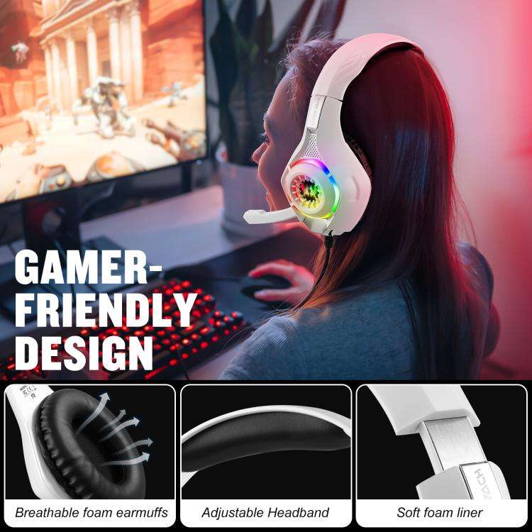 KOTION EACH GS410 Omni-directional Mic Noise Reduction Headset, Length: About 1.9m(White)