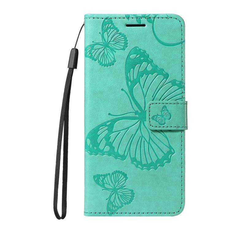 For Honor 400 Global 156.5mm 3D Butterfly Embossed Pattern Flip Leather Phone Case(Green)