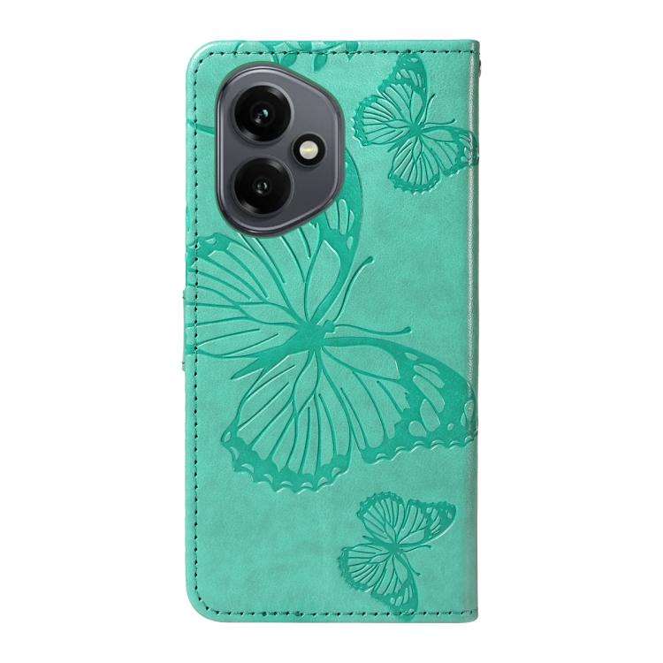 For Honor 400 Global 156.5mm 3D Butterfly Embossed Pattern Flip Leather Phone Case(Green)