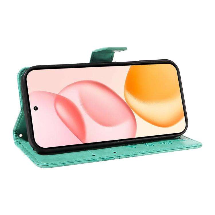 For Honor 400 Global 156.5mm 3D Butterfly Embossed Pattern Flip Leather Phone Case(Green)