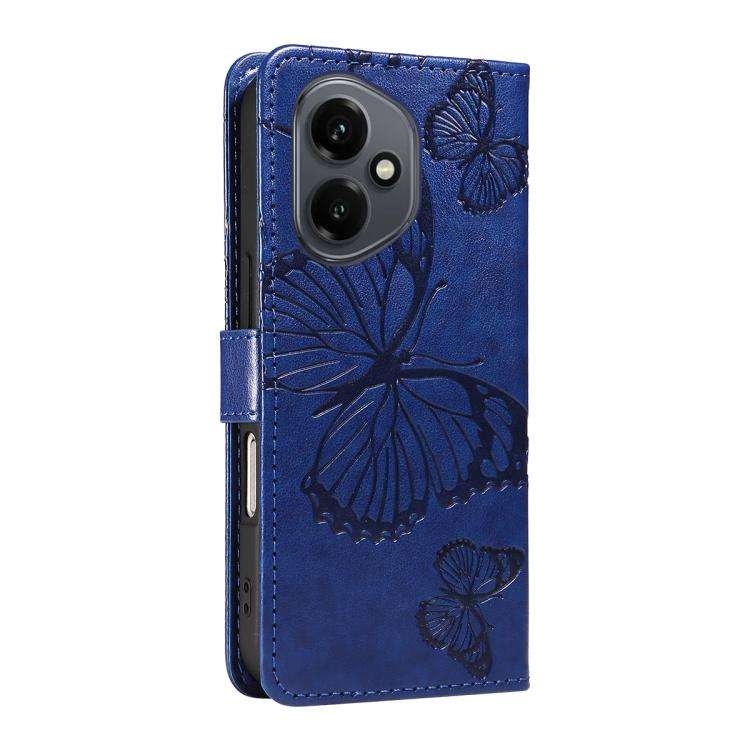 For Honor 400 Global 156.5mm 3D Butterfly Embossed Pattern Flip Leather Phone Case(Blue)