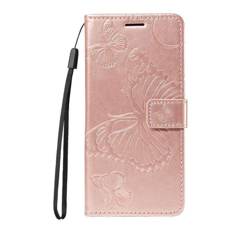 For Honor 400 Global 156.5mm 3D Butterfly Embossed Pattern Flip Leather Phone Case(Rose Gold)